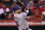 ANAHEIM, CA - SEPTEMBER 28:  Mike Napoli #25 of the Texas Rangers bats against the Los Angeles Angels of Anaheim at Angel Stadium of Anaheim on September 28, 2011 in Anaheim, California.  (Photo by Jeff Gross/Getty Images)