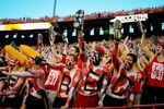 LINCOLN, NE - SEPTEMBER 10: Nebraska Cornhuskers fans make noise as their team kicks off against the Fresno State Bulldogs at Memorial Stadium September 10, 2011 in Lincoln, Nebraska. Nebraska won 42-29.(Photo by Eric Francis/Getty Images)