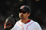 BOSTON, MA - SEPTEMBER 03:  Adrian Gonzalez #28 of the Boston Red Sox jogs off the field in the first inning against the Texas Rangers at Fenway Park on September 3, 2011 in Boston, Massachusetts. The Boston Red Sox won the game 12-7. (Photo by Darren McCollester/Getty Images)