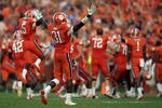 CLEMSON, SC - SEPTEMBER 24:  Rashard Hall #31 of the Clemson Tigers celebrates after a defensive stop against the Florida State Seminoles during their game at Memorial Stadium on September 24, 2011 in Clemson, South Carolina.  (Photo by Streeter Lecka/Getty Images)