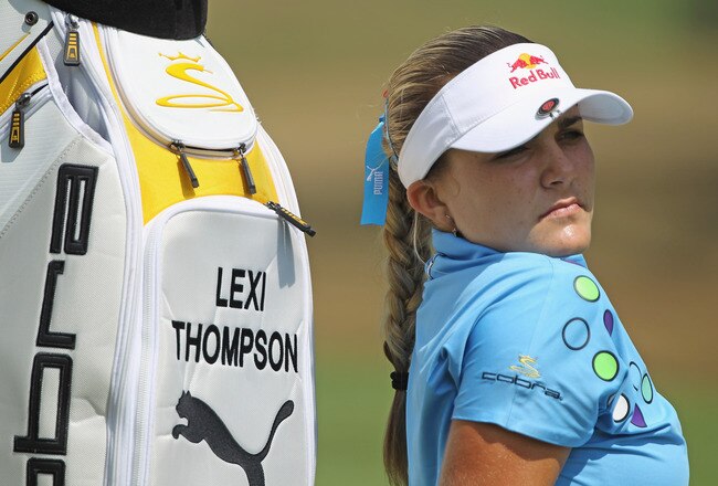 MOBILE, AL - MAY 01:  Alexis Thompson waits on the 11th tee during the final round of the Avnet LPGA Classic at the Crossings Course at the Robert Trent Jones Trail at Magnolia Grove on May 1, 2011 in Mobile, Alabama.  (Photo by Scott Halleran/Getty Images)