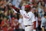 PHILADELPHIA, PA - OCTOBER 01:  Ryan Howard #6 of the Philadelphia Phillies reacts to hitting a three-run home run in the sixth inning of Game One of the National League Division Series against the St. Louis Cardinals at Citizens Bank Park on October 1, 2011 in Philadelphia, Pennsylvania.  (Photo by Drew Hallowell/Getty Images)