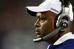 MIAMI GARDENS, FL - FEBRUARY 07:  Head coach Jim Caldwell of the Indianapolis Colts looks on from the sidelines against the New Orleans Saints during Super Bowl XLIV on February 7, 2010 at Sun Life Stadium in Miami Gardens, Florida.  (Photo by Donald Miralle/Getty Images)