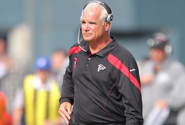 SEATTLE - OCTOBER 02:  Head coach Mike Smith of the Atlanta Falcons looks on during the game against the Seattle Seahawks at CenturyLink Field on October 2, 2011 in Seattle, Washington. (Photo by Otto Greule Jr/Getty Images)