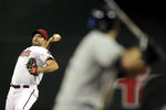 PHOENIX, AZ - OCTOBER 04:  Starting pitcher Josh Collmenter #55 of the Arizona Diamondbacks pitches in the second inning against the Milwaukee Brewers in Game Three of the National League Division Series at Chase Field on October 4, 2011 in Phoenix, Arizona.  (Photo by Doug Pensinger/Getty Images)