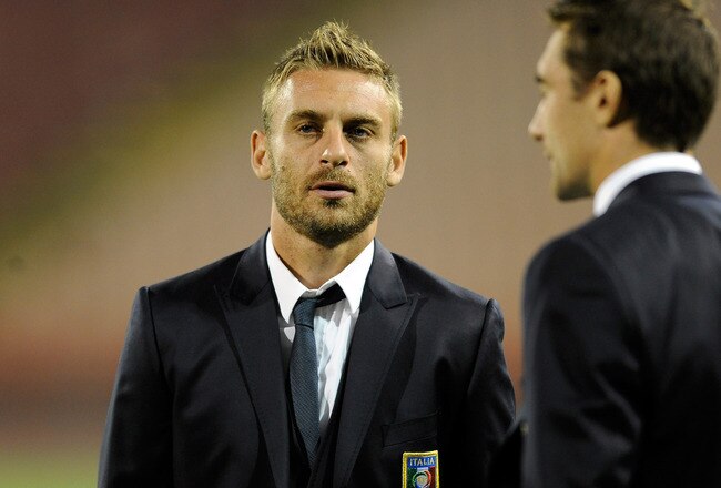 BELGRADE, SERBIA - OCTOBER 06:  Daniele De Rossi of Italy walks on the pitch during a visit to the at Stadion Crvena Zvezda on October 6, 2011 in Belgrade, Serbia.  (Photo by Claudio Villa/Getty Images)