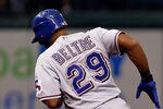 ST. PETERSBURG - OCTOBER 04:  Infielder Adrian Beltre #29 of the Texas Rangers rounds the bases after his third home run against the Tampa Bay Rays during Game Four of the American League Division Series at Tropicana Field on October 4, 2011 in St. Petersburg, Florida.  (Photo by J. Meric/Getty Images)