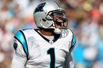 CHARLOTTE, NC - OCTOBER 09:  Cam Newton #1 of the Carolina Panthers reacts to a touchdown during their game against the New Orleans Saints at Bank of America Stadium on October 9, 2011 in Charlotte, North Carolina.  (Photo by Streeter Lecka/Getty Images)