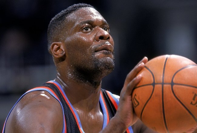 1 Dec 1999: Shawn Kemp #4 of the Cleveland Cavaliers makes a free throw during a game against the Washington Wizards at the MCI Center in Washington, D.C. The Cavaliers defeated the Wizards 111-108.    Mandatory Credit: Doug Pensinger  /Allsport