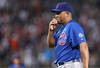 ATLANTA, GA - AUGUST 12:  Pitcher Carlos Zambrano #38 of the Chicago Cubs reacts after throwing a pitch that got him ejected from the game against the Atlanta Braves at Turner Field on August 12, 2011 in Atlanta, Georgia.  (Photo by Mike Zarrilli/Getty Images)