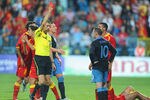 PODGORICA, MONTENEGRO - OCTOBER 07: Wayne Rooney of England is shown the red card after fouling Miodrag Dzudovic of Montenegro during the UEFA EURO 2012 group G qualifier match between Montenegro and England at the Gradski Stadium on October 7, 2011 in Podgorica, Montenegro.  (Photo by Michael Regan/Getty Images)