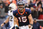 DENVER, CO - OCTOBER 9: Tim Tebow #15 of the Denver Broncos reacts to a play against the San Diego Chargers at Sports Authority Field at Mile High on October 9, 2011 in Denver, Colorado.  (Photo by Bart Young/Getty Images)