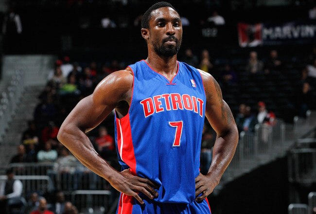 ATLANTA - NOVEMBER 03:  Ben Gordon #7 of the Detroit Pistons against the Atlanta Hawks at Philips Arena on November 3, 2010 in Atlanta, Georgia.  NOTE TO USER: User expressly acknowledges and agrees that, by downloading and/or using this Photograph, User is consenting to the terms and conditions of the Getty Images License Agreement.  (Photo by Kevin C. Cox/Getty Images)