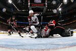 OTTAWA, ON - DECEMBER 30:  Chris Stewart #25 of the Colorado Avalanche carries the puck hard to the net but is stopped by Pascal Leclaire #33 of the Ottawa Senators in a game at Scotiabank Place on December 30, 2009 in Ottawa, Canada.  (Photo by Phillip MacCallum/Getty Images)