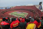 KANSAS CITY, MO - JANUARY 09:  A general view of the stadium as the fans observe the national anthem as the Baltimore Ravens prepare to face the Kansas City Chiefs during their 2011 AFC wild card playoff game at Arrowhead Stadium on January 9, 2011 in Kansas City, Missouri.. The Ravens defeated the Chiefs 30-7.  (Photo by Doug Pensinger/Getty Images)
