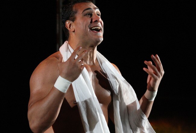 DURBAN, SOUTH AFRICA - JULY 08:  Alberto Del Rio is introduced during the WWE Smackdown Live Tour at Westridge Park Tennis Stadium on July 08, 2011 in Durban, South Africa.  (Photo by Steve Haag/Gallo Images/Getty Images)