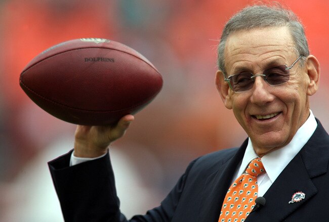 MIAMI - DECEMBER 19:  Stephen Ross owner of the Miami Dolphins poses for a photo before his team plays against the Buffalo Bills at Sun Life Stadium on December 19, 2010 in Miami, Florida. The Bills defeated the Dolphins 17-14.  (Photo by Marc Serota/Getty Images)