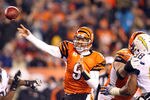 CINCINNATI - DECEMBER 26:  Carson Palmer #9 of the Cincinnati Bengals throws a pass during the NFL game against the San Diego Chargers at Paul Brown Stadium on December 26, 2010 in Cincinnati, Ohio. The Bengals 34-20.  (Photo by Andy Lyons/Getty Images)