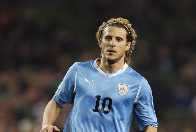DUBLIN, IRELAND - MARCH 29:  Diego Forlan of Uruguay in action during the International Friendly match between Republic of Ireland and Uruguay at the Aviva Stadium on March 29, 2011 in Dublin, Ireland.  (Photo by Ian Walton/Getty Images)