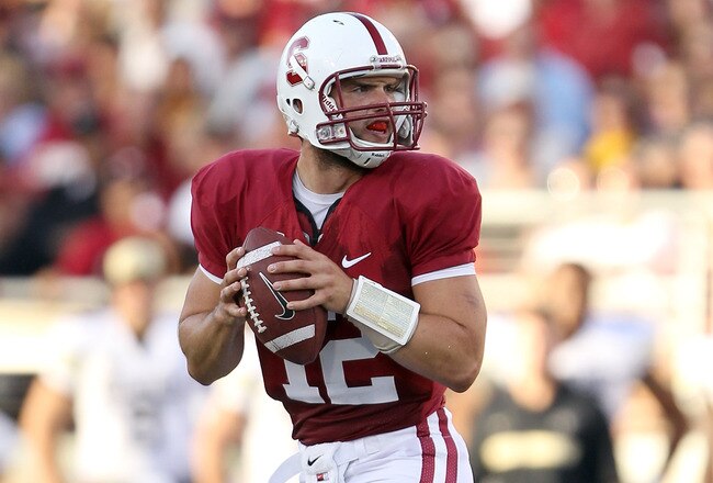 STANFORD, CA - OCTOBER 08:  Andrew Luck #12 of the Stanford Cardinal in action against the Colorado Buffaloes at Stanford Stadium on October 8, 2011 in Stanford, California.  (Photo by Ezra Shaw/Getty Images)