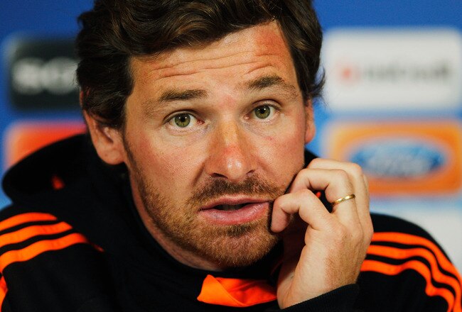 COBHAM, ENGLAND - OCTOBER 18:  Chelsea manager Andre Villas-Boas talks to the media during a press conference following a training session ahead of the UEFA Champions League Group E match against KRC Genk at Chelsea Training Ground on October 18, 2011 in Cobham, England.  (Photo by Paul Gilham/Getty Images)