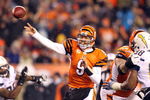CINCINNATI - DECEMBER 26:  Carson Palmer #9 of the Cincinnati Bengals throws a pass during the NFL game against the San Diego Chargers at Paul Brown Stadium on December 26, 2010 in Cincinnati, Ohio. The Bengals 34-20.  (Photo by Andy Lyons/Getty Images)