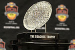 SCOTTSDALE, AZ - JANUARY 07:  The coaches trophy is displayed during Media Day for the Tostitos BCS National Championship Game at the JW Marriott Camelback Inn on January 7, 2011 in Scottsdale, Arizona.  (Photo by Christian Petersen/Getty Images)