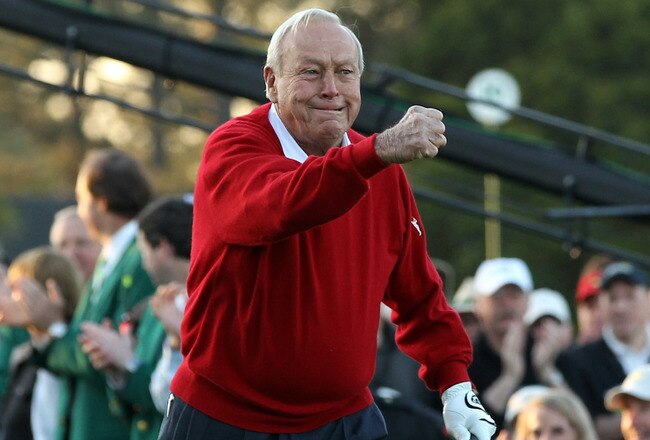 AUGUSTA, GA - APRIL 07:  Arnold Palmer watches his ceremonial first tee shot to start the first round of the 2011 Masters Tournament at Augusta National Golf Club on April 7, 2011 in Augusta, Georgia.  (Photo by Ross Kinnaird/Getty Images for Golf Week)