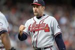 SAN FRANCISCO - JULY 23: John Smoltz #29 of the Atlanta Braves celebrates a double play at the end of the third inning against the San Francisco Giants on July 23, 2007 at AT&T Park in San Francisco, California. (Photo by Jed Jacobsohn/Getty Images)