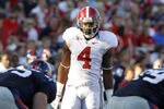 OXFORD, MS - OCTOBER 15:  Defensive back Mark Barron #4 of the Alabama Crimson Tide lines up against Mississippi on October 15, 2011 at Vaught- Hemingway Stadium in Oxford, Mississippi. (Photo by Butch Dill/Getty Images)