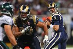 ST. LOUIS - SEPTEMBER 11: A.J. Feeley #4 of the St. Louis Rams looks to pass against Philadelphia Eagles at the Edward Jones Dome on September 11, 2011 in St. Louis, Missouri. The Eagles beat the Rams 31-13. (Photo by Dilip Vishwanat/Getty Images)