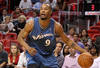 MIAMI, FL - FEBRUARY 25:  Rashard Lewis #9 of the  Washington Wizards handles the ball against the Miami Heat  at American Airlines Arena on February 25, 2011 in Miami, Florida. NOTE TO USER: User expressly acknowledges and agrees that, by downloading and/or using this Photograph, User is consenting to the terms and conditions of the Getty Images License Agreement.  (Photo by Mike Ehrmann/Getty Images)