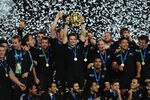 AUCKLAND, NEW ZEALAND - OCTOBER 23:  Captain Richie McCaw (C) of the All Blacks lifts the Webb Ellis Cup after an 8-7 victory in during the 2011 IRB Rugby World Cup Final match between France and New Zealand at Eden Park on October 23, 2011 in Auckland, New Zealand.  (Photo by Stu Forster/Getty Images)
