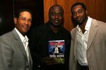 NEW YORK - NOVEMBER 5:  (L-R) Bryant Gumbel, Marshall Faulk and Curtis Martin attend the book launch for Rich Eisen?s 'Total Access' at The Stone Rose Lounge November 5, 2007 in New York. (Photo by Donald Bowers/Getty Images for Rich Eisen)