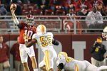 TUSCALOOSA, AL - OCTOBER 22:  AJ McCarron #10 of the Alabama Crimson Tide passes the ball on a screen play against Jacques Smith #55, Austin Johnson #40, and Ben Martin #99 of the Tennessee Volunteers at Bryant-Denny Stadium on October 22, 2011 in Tuscaloosa, Alabama.  (Photo by Kevin C. Cox/Getty Images)