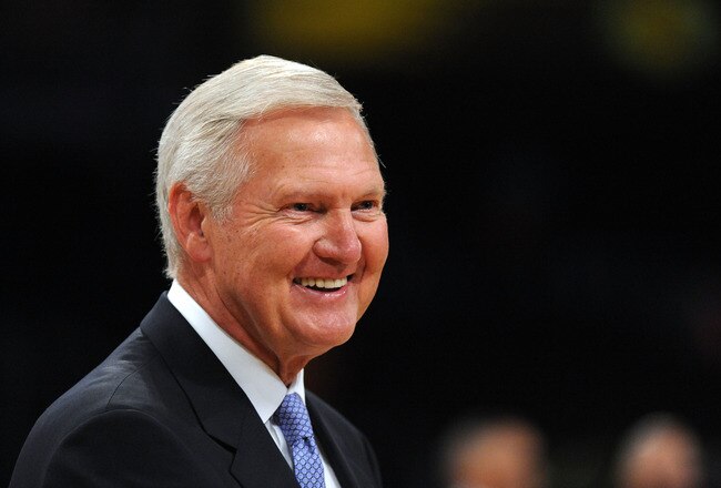 LOS ANGELES, CA - JUNE 03:  Former Lakers player and Genral Manager Jerry west looks on as the Boston Celtics play the Los Angeles Lakers in Game One of the 2010 NBA Finals at Staples Center on June 3, 2010 in Los Angeles, California.  NOTE TO USER: User expressly acknowledges and agrees that, by downloading and/or using this Photograph, user is consenting to the terms and conditions of the Getty Images License Agreement  (Photo by Lisa Blumenfeld/Getty Images)