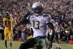 BERKELEY, CA - NOVEMBER 13:  Cliff Harris #13 of the Oregon Ducks celebrates after he returned a punt for a touchdown against the California Golden Bears  at California Memorial Stadium on November 13, 2010 in Berkeley, California.  (Photo by Ezra Shaw/Getty Images)