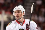 GLENDALE, AZ - OCTOBER 18:  Patrick Sharp #10 of the Chicago Blackhawks during the NHL game against the Phoenix Coyotes at Jobing.com Arena on October 18, 2011 in Glendale, Arizona.  The Blackhawks defeated the Coyotes 5-2.  (Photo by Christian Petersen/Getty Images)