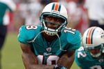 TAMPA, FL - AUGUST 27:  Receiver Brandon Marshall #19 of the Miami Dolphins warms up just before the start of the preseason game against the Tampa Bay Buccaneers at Raymond James Stadium on August 27, 2011 in Tampa, Florida.  (Photo by J. Meric/Getty Images)