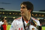 ARHUS, DENMARK - JUNE 25: Javi Martinez poses with the winners trophy after his sides 2-0 victory during the UEFA European Under-21 Championship Final match between Spain and Switzerland at the Arhus Stadium on June 25, 2011 in Arhus, Denmark.  (Photo by Michael Steele/Getty Images)