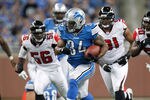 DETROIT, MI - OCTOBER 23:   Keiland Williams #34 of the Detroit Lions gets free for a second quarter run while playing the Atlanta Falcons at Ford Field on October 23, 2011 in Detroit, Michigan.  (Photo by Gregory Shamus/Getty Images)