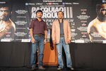 NEW YORK, NY - SEPTEMBER 06:  Professional Boxers Manny Pacquiao (L) and Juan Manuel Marquez attend the press conference for their World Welterweight Championship Fight at The Lighthouse at Chelsea Piers on September 6, 2011 in New York City.  (Photo by Michael Loccisano/Getty Images)
