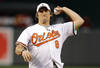 BALTIMORE, MD - SEPTEMBER 16: Hockey player Alex Ovechkin of the Washington Capitals throws out the ceremonial first pitch before the start of the Baltimore Orioles and Los Angeles Angels of Anaheim game at Oriole Park at Camden Yards on September 16, 2011 in Baltimore, Maryland.  (Photo by Rob Carr/Getty Images)
