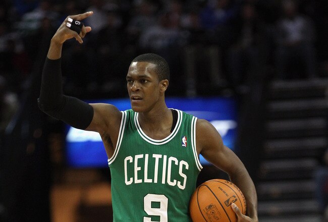CHARLOTTE, NC - DECEMBER 11:  Rajon Rondo #9 of the Boston Celtics against the Charlotte Bobcats during their game at Time Warner Cable Arena on December 11, 2010 in Charlotte, North Carolina. NOTE TO USER: User expressly acknowledges and agrees that, by downloading and/or using this Photograph, User is consenting to the terms and conditions of the Getty Images License Agreement.  (Photo by Streeter Lecka/Getty Images)