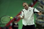 29 Sep 1999:  Andre Agassi of the USA in action during the Grand Slam Cup from the Olympiahalle, Munich, Germany.  \ Mandatory Credit: Clive Brunskill /Allsport