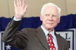 COOPERSTOWN, NY - JULY 24:  Hall of Famer Whitey Ford is introduced at Clark Sports Center during the Baseball Hall of Fame induction ceremony on July 24, 2011 in Cooperstown, New York.  (Photo by Jim McIsaac/Getty Images)