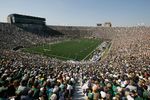 SOUTH BEND, IN - SEPTEMBER 01:  General view of the Notre Dame campus during the game between the Notre Dame Fighting Irish and the Georgia Tech Yellow Jackets on September 1, 2007 at Notre Dame Stadium in South Bend, Indiana. (Photo by Jonathan Daniel/Getty Images)
