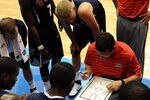 GUADALAJARA, MEXICO - OCTOBER 27:  USA players meet for a time-out during the Men's Basketball Preliminary Round match between the U.S. and Brazil during Day 13 of the XVI Pan American Games at CODE Alcalde on October 27, 2011 in Guadalajara, Mexico.  (Photo by Dennis Grombkowski/Getty Images)