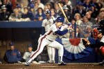 FLUSHING, NY - OCTOBER 27:  Outfielder Lenny Dykstra #4 of the New York Mets at bat during game 7 of the 1986 World Series against the Boston Red Sox at Shea Stadium on October 27, 1986 in Flushing, New York. The Mets won the series 4-3.  (Photo by T.G. Higgins/Getty Images)