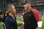 GLENDALE, AZ - DECEMBER 05:  Head coaches Ken Whisenhunt of the Arizona Cardinals and Steve Spagnuolo of the St. Louis Rams shake hands following the NFL game at the University of Phoenix Stadium on December 5, 2010 in Glendale, Arizona. The Rams defeated the Cardinals 19-6.  (Photo by Christian Petersen/Getty Images)